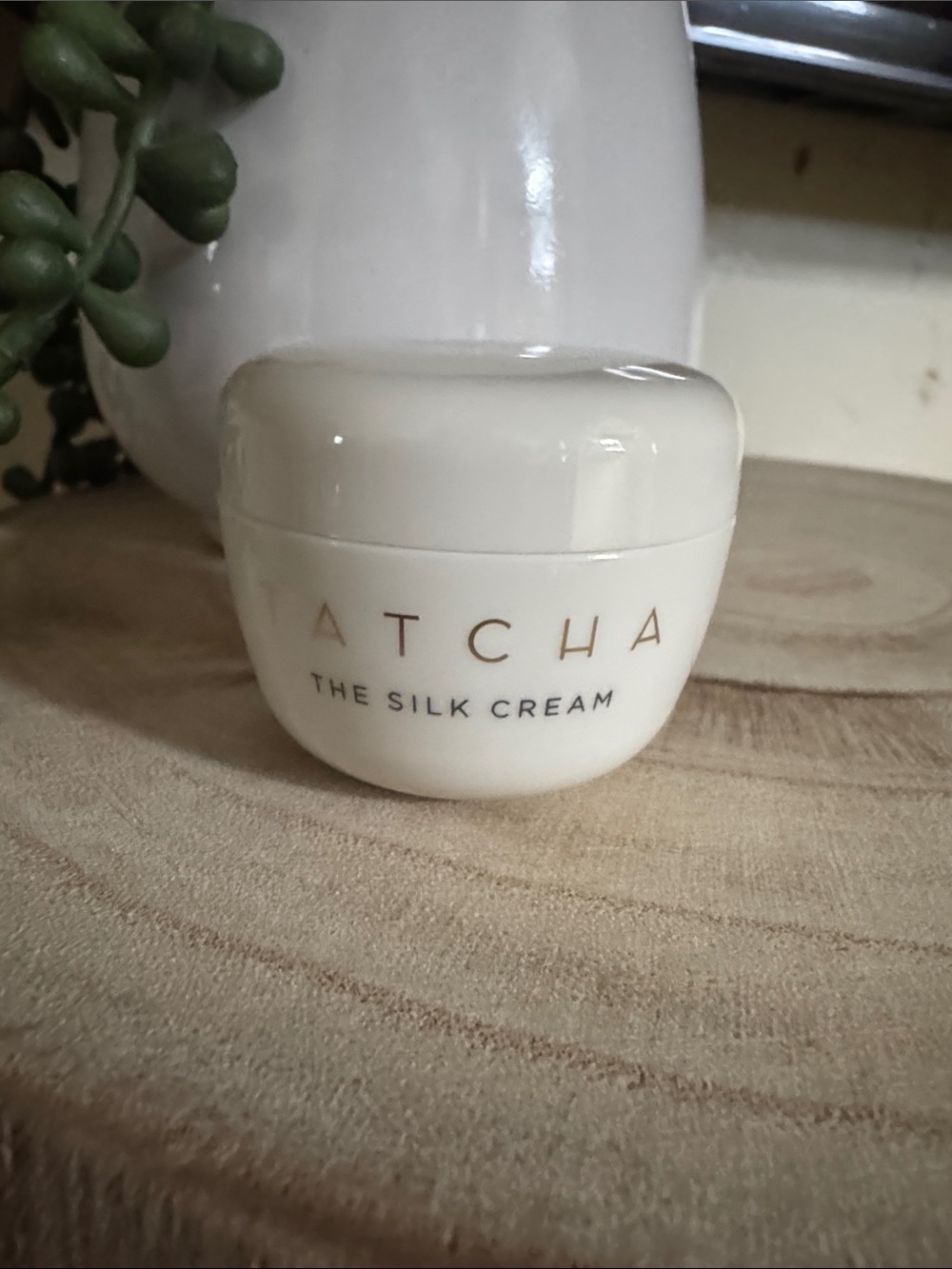 Tatcha Cream Jar in Pearl White with Gold Logo